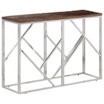 Clayre & Eef Sidetable 120x31x81 cm Zwart Bruin Ijzer Hout Halfrond Wandtafel Zwart Wandtafel