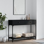 Clayre & Eef Sidetable 86x44x81 Cm Wit Ijzer Hout Rechthoek Wandtafel Haltafel Console Tafel Wit Wandtafel Haltafel