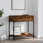 Clayre & Eef Sidetable 90x48x76 Cm Wit Ijzer Halfrond Wandtafel Haltafel Console Tafel Wit Wandtafel Haltafel
