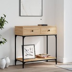 Clayre & Eef Sidetable 99x44x99 Cm Bruin Hout Rechthoek Wandtafel Haltafel Console Tafel Bruin Wandtafel Haltafel