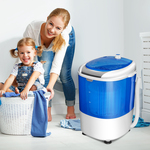 Mini Wasmachine Reiswasmachine Wasmachine met Centrifuge Blauw 36 x 34 x 51cm