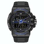 SANDA 5003 3 oog horloge zes PIN Multi Purpose sport mannen horloge lederen horloge student waterdichte quartz horloge (bruin)