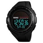 SKMEI 1405 Fashion Solar Power Outdoor Sports Watch Multifunctioneel 50m Waterproof Heren Digitaal Horloge (Zwart)