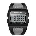 Sanda dual digitale display lichtgevende stopwatch chronograaf wekker heren quartz sport horloge (6024 symfonie paars)