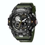 Sanda dual digitale display lichtgevende stopwatch chronograaf wekker heren quartz sport horloge (6008 symfonie blauw)