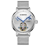 SKMEI 1634 Mannen Waterdicht Horloge Fashion Quartz Horloge (Witte Stalen Riem)