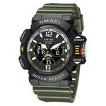FNGEEN 2166 Mannen Drie-ogen Holle Quartz Horloge Student Sport Elektronisch Horloge (Zwart Staal Zwart Oppervlak Gouden Nagels)