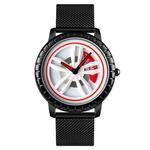 SKMEI 1634 Heren Waterdicht Horloge Fashion Quartz Horloge (White Mesh Belt)