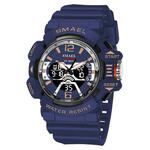 FNGEEN 2166 Mannen Drie-ogen Holle Quartz Horloge Student Sport Elektronisch Horloge (Tussen GoudBlauw Oppervlak)