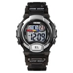 SKMEI sporthorloge 1251 mannen modieuze buiten 50m waterdicht digitaal horloge met PU horlogeband (zwart-rood)