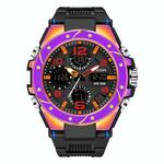 SKMEI sporthorloge 1251 mannen modieuze buiten 50m waterdicht digitaal horloge met PU horlogeband (zwart-rood)