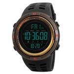 Sanda 6025 Dual Time Digital Display Lichtgevende Kalender Waterdicht Multifunctioneel Mannen Sport Quartz Horloge (All Black)