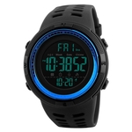 Sanda 6025 Dual Time Digital Display Lichtgevende Kalender Waterdicht Multifunctioneel Mannen Sport Quartz Horloge (Sapphire Blue)