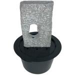 Kubus waterornament natuursteen LED 38 cm doorsnede