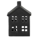 Waxinelichthouder Huis - Zwart - 14,5x10,5x6,5 cm - Leen Bakker