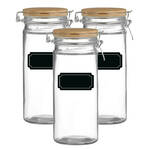 Weckpot/inmaakpot - 4x - 700 ml - glas - met beugelsluiting - incl. etiketten - Weckpotten