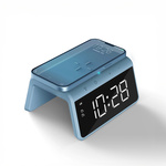 Digitale Wekker met Draadloze Oplader - Dual Alarmklok met Wake Up Light - Pacific Blue (HCG019QI-PB)
