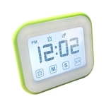 Keuken timer digitale wekker groot LCD-aanraakscherm worden geleverd met nachtlampje voor het bakken van koken (zwart)
