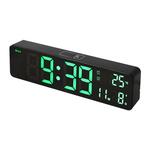 6625D LED Digitale Wekker Lichtgevende Desktop Timer Temperatuur Display Wekker (Zwart Shell White Light)
