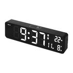 6625D LED Digitale Wekker Lichtgevende Desktop Timer Temperatuur Display Wekker (Black Shell Green Light)