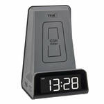 Digitale Wekker met Draadloze Oplader - Dual Alarmklok - Groot Wit Display - Zwart (HCG018QI-B)