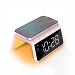 Digitale Wekker - Draadloze Oplader Voor Telefoon - Wake Up Light - Paars (HCG019QI-PU)