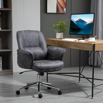 Vinsetto ergonomische bureaustoel, gestoffeerde rugleuning, optimale ondersteuning, verstelbare hoogte, 60 x 60 x 100-110 cm, roze | Aosom.nl