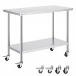 VEVOR werk- en voorbereidingstafel RVS werktafel 610x1219x864mm