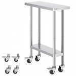 VEVOR werktafel keukentafel voorbereidingstafel oprolbaar commercieel 610x457mm