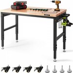 VEVOR werkbank werktafel werktafel werkplaatstafel met stopcontact 71,1-100,3 cm