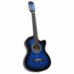 Gitaar cutaway met 6 snaren western klassiek 38" getint blauw