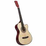 Gitaar cutaway met 6 snaren western akoestisch 38" lindenhout