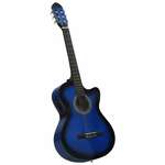 Gitaar cutaway met 6 snaren western akoestisch 38" getint blauw