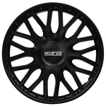 4-Delige Sparco Wieldoppenset Roma 14-inch zilver/zwart SP1496SVBK