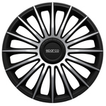 4-Delige Sparco Wieldoppenset Treviso 14-inch zwart/zilver SP1493BKSV