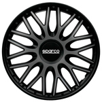 4-Delige Sparco Wieldoppenset Roma 14-inch zilver/zwart SP1496SVBK