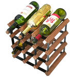 Wijnvat wijnflessen rek/wijnrek rond voor 3 flessen en 3 glazen 50 x 50 x 4 cm - Wijnrekken