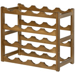 HOMCOM wijnrek, stijlvol flessenrek voor 16 flessen, 4 planken, duurzaam bamboe, compact formaat 43 x 23,5 x 38 cm, natuurlijke uitstraling | Aosom.nl