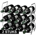 Metalen wijnflessen rek/wijnrek voor 6 flessen 22 x 14 x 38 cm - Wijnrekken