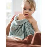 Gebreide babydeken grijs gechineerd