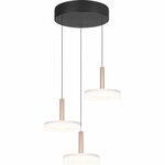 LED Hanglamp - Hangverlichting - Trion Lester - 22.5W - 3-lichts - Warm Wit 3000K - Dimbaar - Rond - Koffie - Metaal