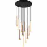 LED Hanglamp - Trion Ato - 11x 3W - Aanpasbare Kleur - Dimbaar - IP20 - Rond - Mat Zwart - Metaal