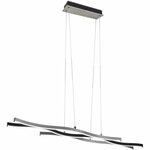 LED Hanglamp - Trion Laz - 35W - Aanpasbare Kleur - Dimbaar - Rechthoek - Geborsteld Aluminium - Metaal