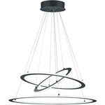 LED Hanglamp - Trion Compito - 45W - Warm Wit 3000K - Dimbaar - Rond - Mat Zwart - Aluminium