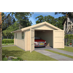 Garage Yarik 400x560 cm- Zadeldak- Onbehandeld vurenhout- Outdoor Life
