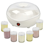 HOMCOM yoghurtmaker, digitaal display, 8 glazen potten van 180 ml, instelbare temperatuur en tijd, BPA-vrij, eenvoudig in gebruik | Aosom.nl
