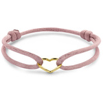 Armband geelgoud-satijn goudkleurig-zachtroze 13-26 cm