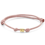 Armband Ringetjes geelgoud-satijn goudkleurig-zachtroze 13-26 cm