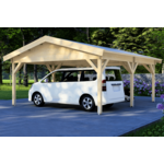 Dubbele carport 600x500 cm zadeldak - Van Kooten