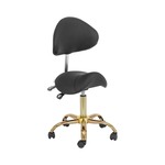 Zadelstoel - 55 - 69 cm - 150 kg - wit/goud